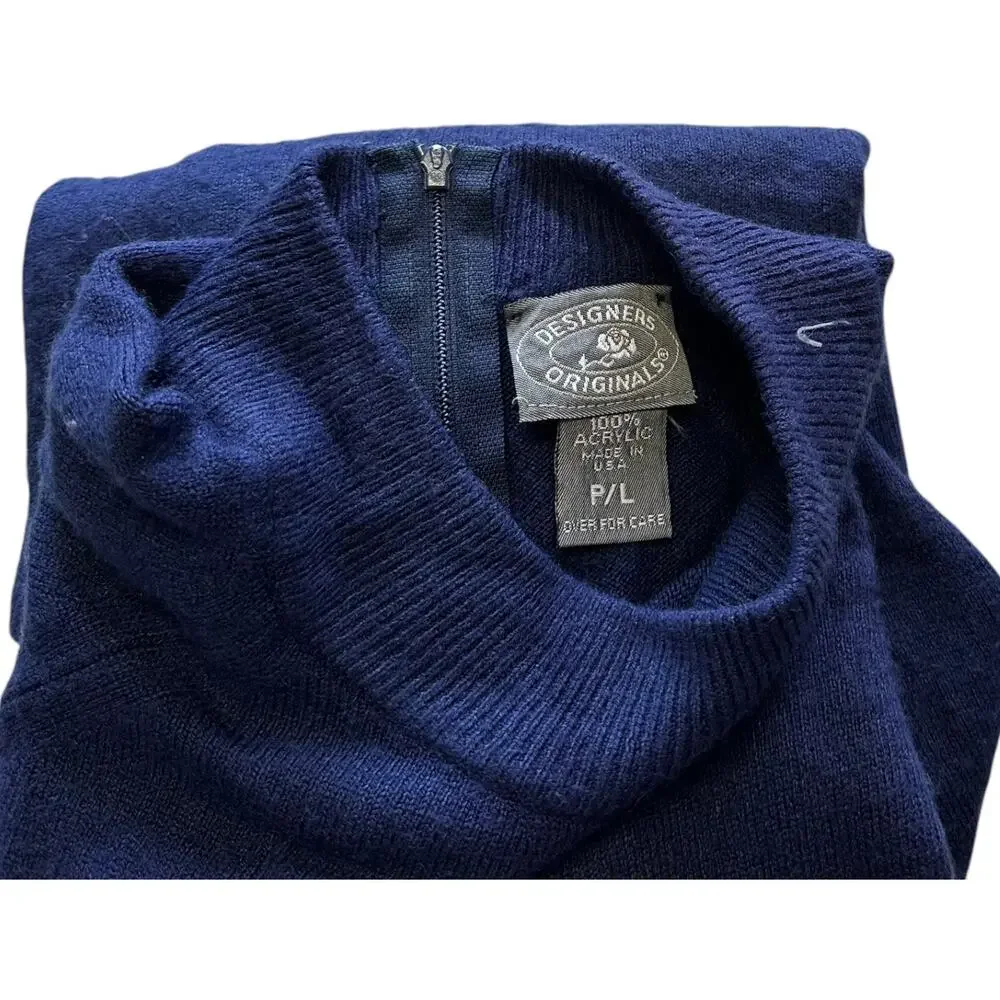 Womens Sweater Size Large Petite Blue Casual Outdoor Layiner Winter Wear